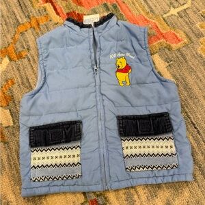 Winnie the Pooh Kid Vest Disney 100 Acre Wood Quilted Zip-Up Y2K Retro 24 months